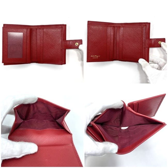 ♡美品♡サルヴァトーレフェラガモ ケース 財布レッド ラウンドファスナー サルヴァトーレ フェラガモ 二つ折り 財布 レッド ヴァラ 美品 レザー