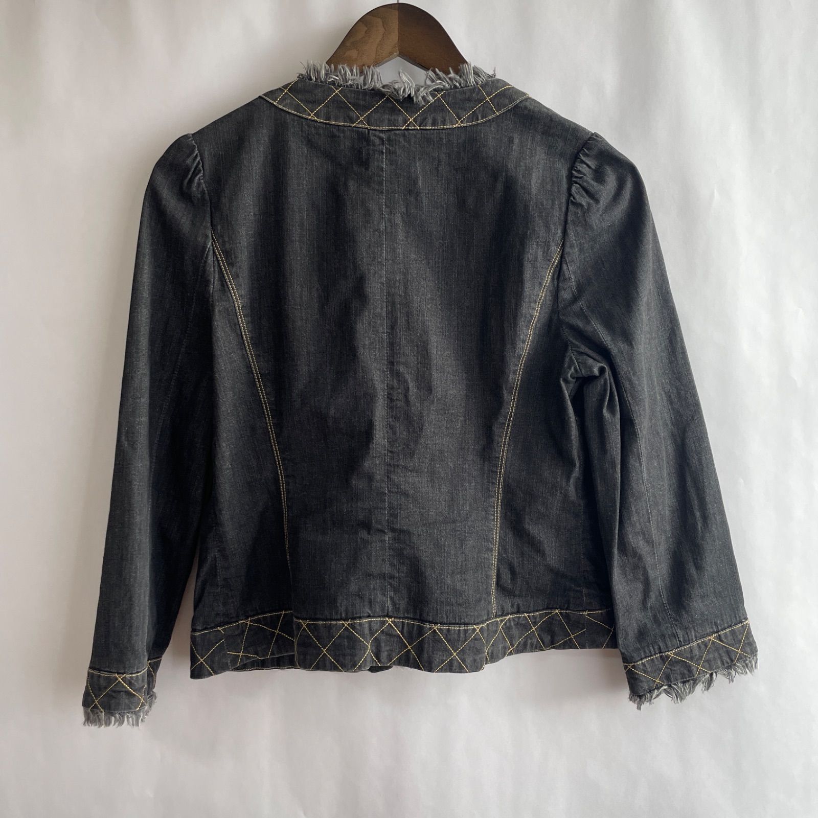 美品】エムズグレイシー デニムジャケット ノーカラージャケット 40