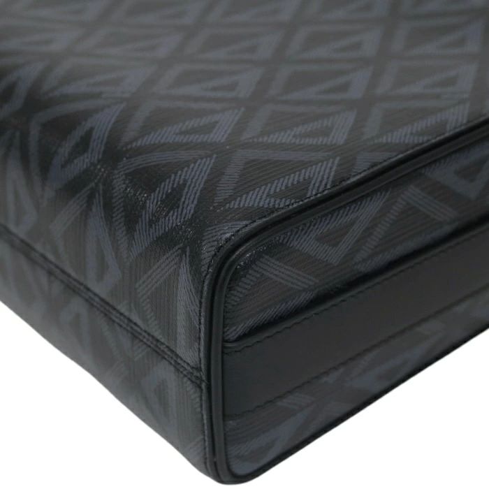 極美品 ディオール CDダイヤモンド PVC×レザーブラック ショルダーバッグ