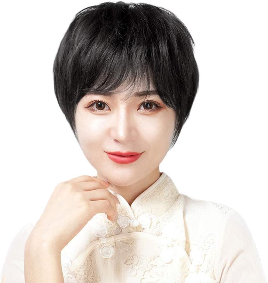 手植え 脱毛 ショート ウイッグ 母のウィッグ カール レディース 女性用かつら 人毛 中高年フルウィッグ おしゃれ パーマ ウィッグ ふんわり LNY 通気