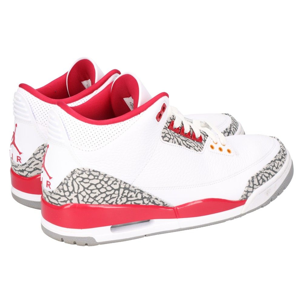 NIKE (ナイキ) AIR JORDAN 3 RETRO CARDINAL RED CT8532-126 エアジョーダン3 カーディナルレッド  スニーカー ホワイト/レッド US10.5/28.5cm - メルカリ