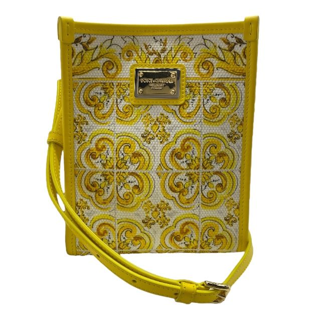 ドルチェ-ガッバーナ BB3025AP026 HG3OB ドルガバ ショルダーバッグ マヨリカ柄 ロゴ レザー キャンバス イエロー DOLCE-GABBANA レディース 感 上品デザイン 人気モデル