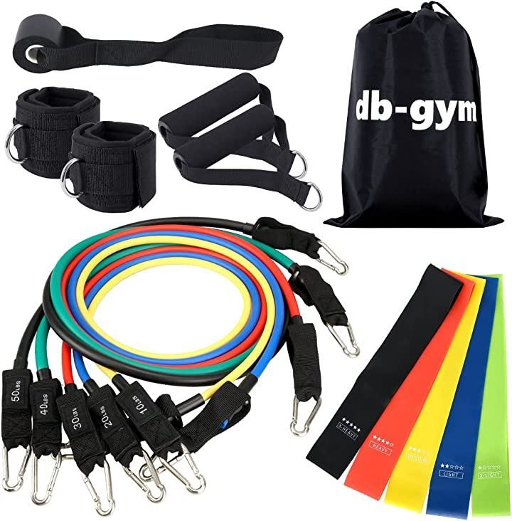 db-gym トレーニングチューブ トレーニングゴム 筋トレチューブ フィットネスチューブ チューブトレーニング マルチカラーゴム付 150lbs 68kgマルチカラーゴム付( 150lbs 68kgマルチカラーゴム付)