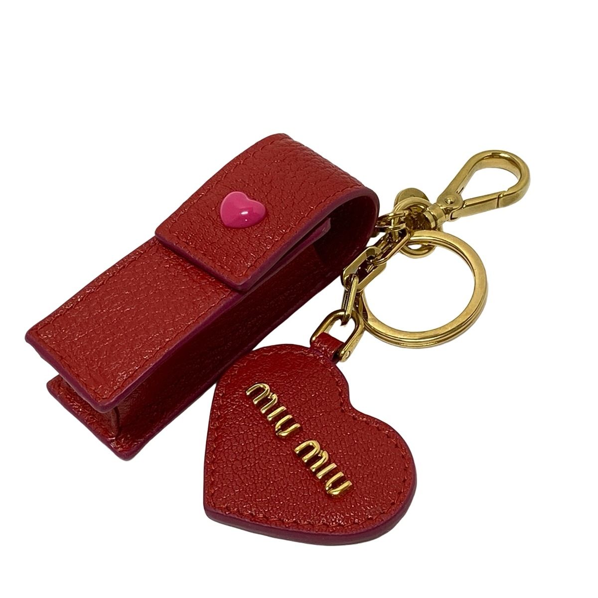 miumiu(ミュウミュウ) キーホルダー(チャーム)美品 - レッド