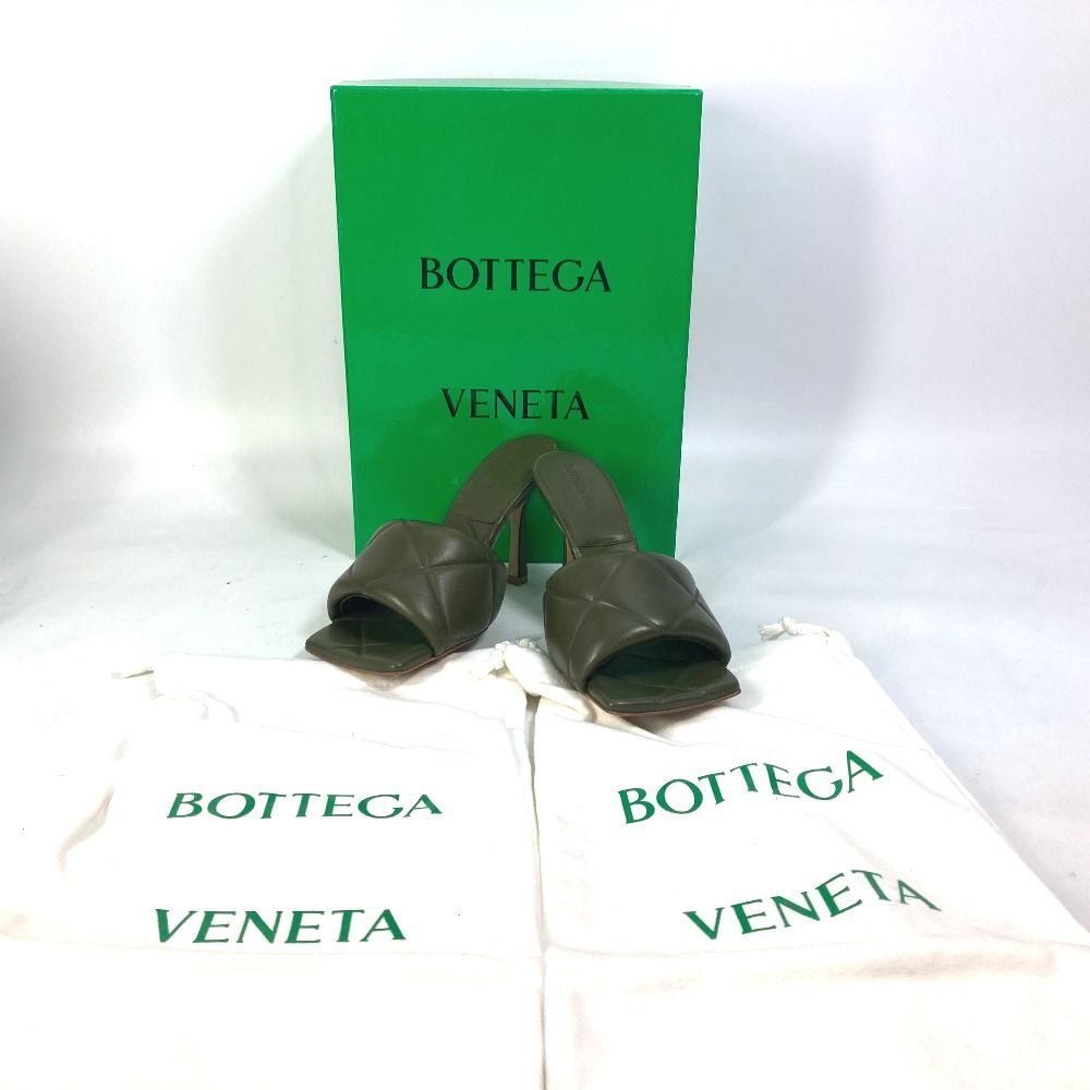 ボッテガヴェネタ BOTTEGA VENETA ラバーリド ミュール RUBBER LIDO 639943 靴 ヒール イントレチャート サンダル  レザー カーキ 未使用-silversky-lifesciences.com