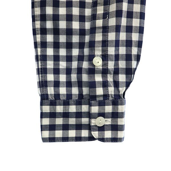 マッキントッシュ 三陽商会 ギンガムチェック 長袖 シャツ 38 ホワイト×ネイビー Mackintosh レディース 古着 中古 マッキントッシュ ギンガムチェック 長袖 シャツ 38 ホワイト