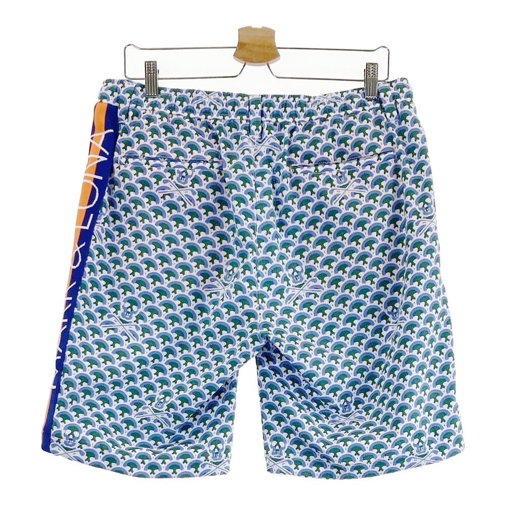 サイズ 50 MARK-LONA マークアンドロナ ハーフパンツ スカル 総柄 ブルー系 240101463053 ゴルフウェア メンズ ストスト