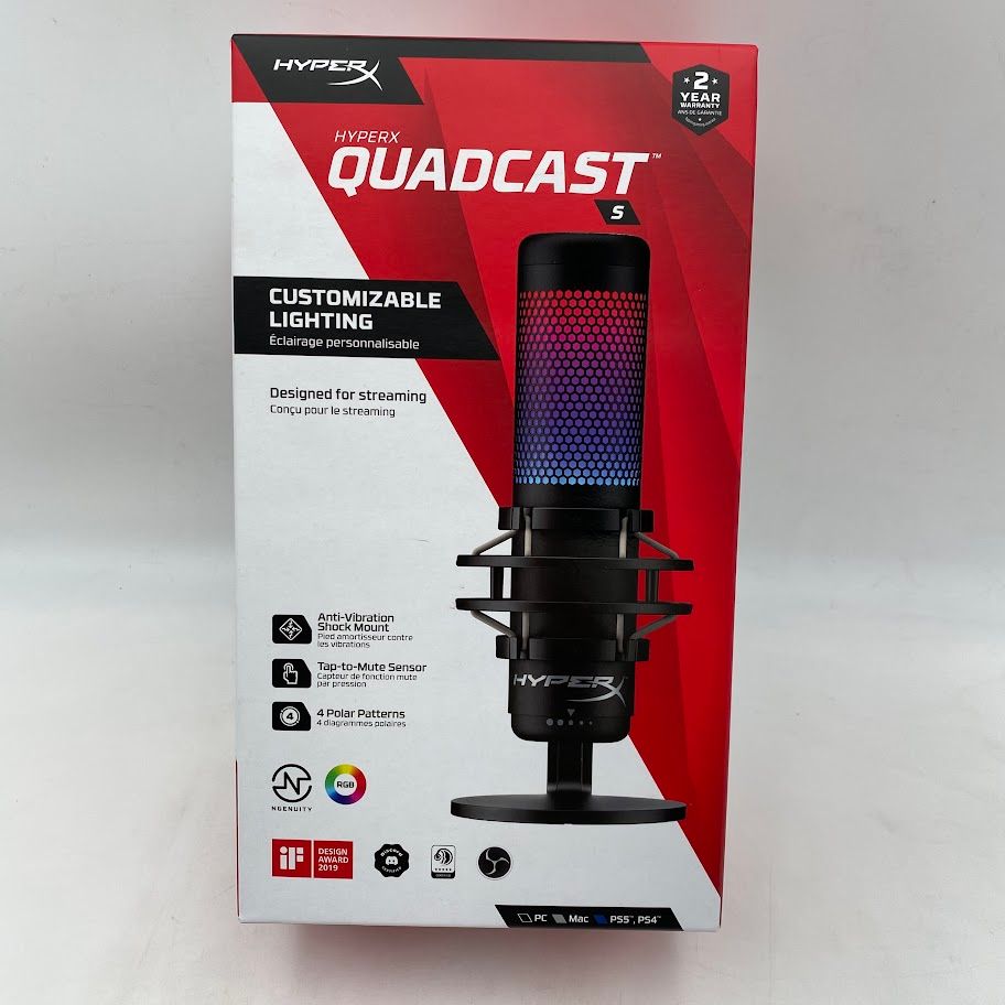 新品未開封】HyperX QuadCast スタンドアロンマイク【美品】 新品未開封】HyperX QuadCast スタンドアロンマイク【美品】