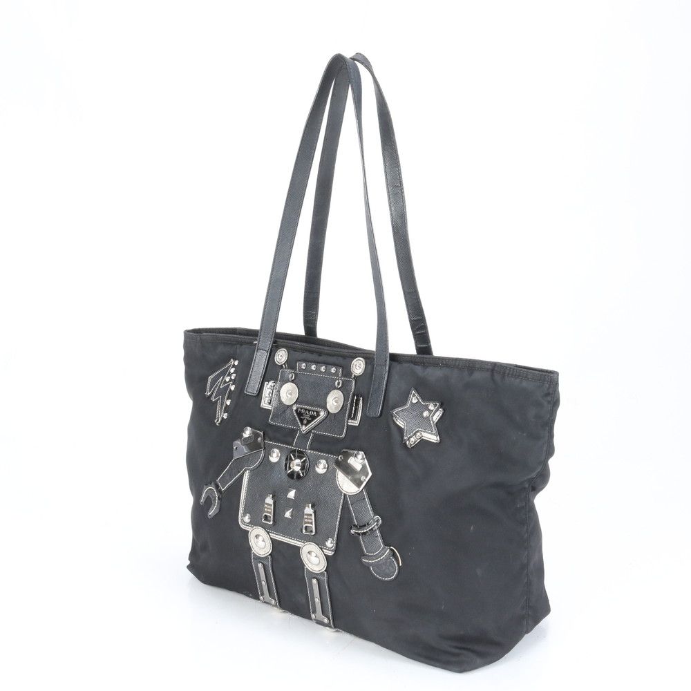 PRADA トートバッグ 三角ロゴ ナイロン サフィアーノレザー A4 【公式