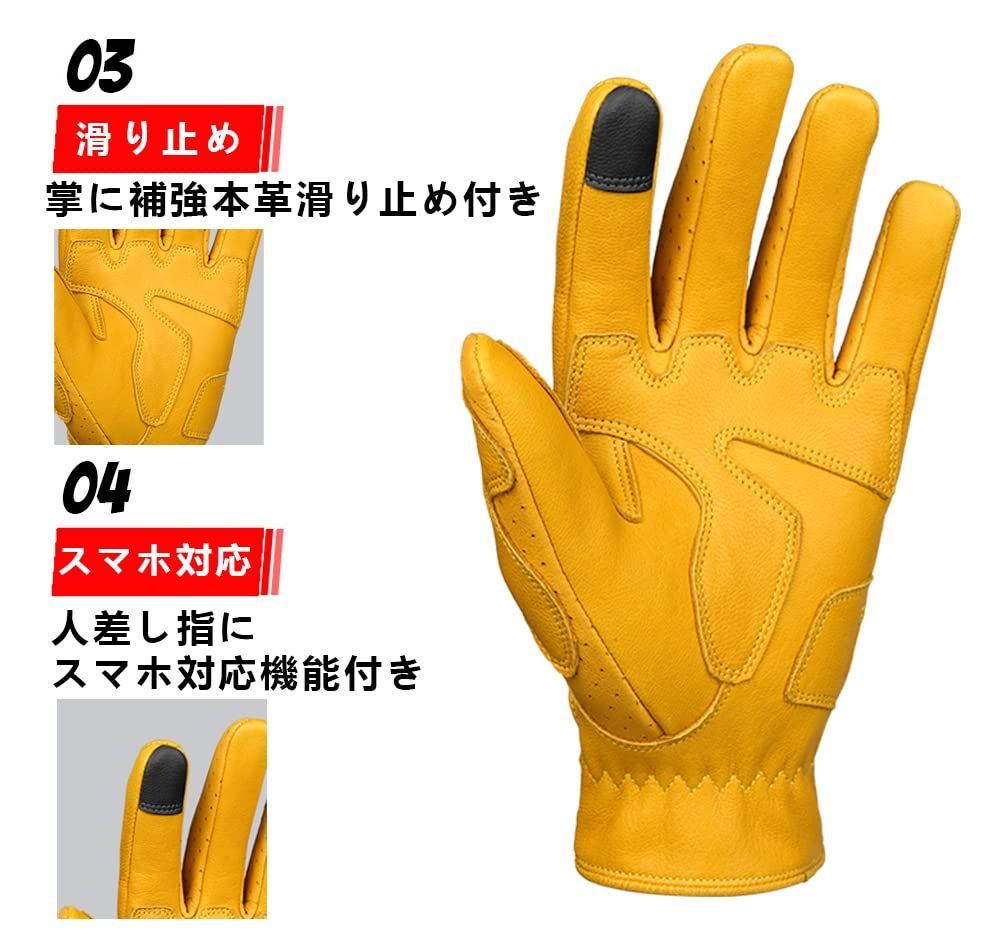 大値下げ！【未使用新品】TOMORROWLAND　山羊皮手袋 KURODA 仔羊革 本革 手袋 メンズ スマホ対応 オレンジ 橙色 日本