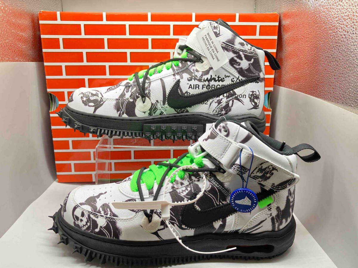 美品 NIKE Off-White AIR FORCE 1 MID SP LTHR DR0500 102 ナイキ オフホワイト エア フォース 1 Grim Reaper US10 28cm  UK9 EU44 