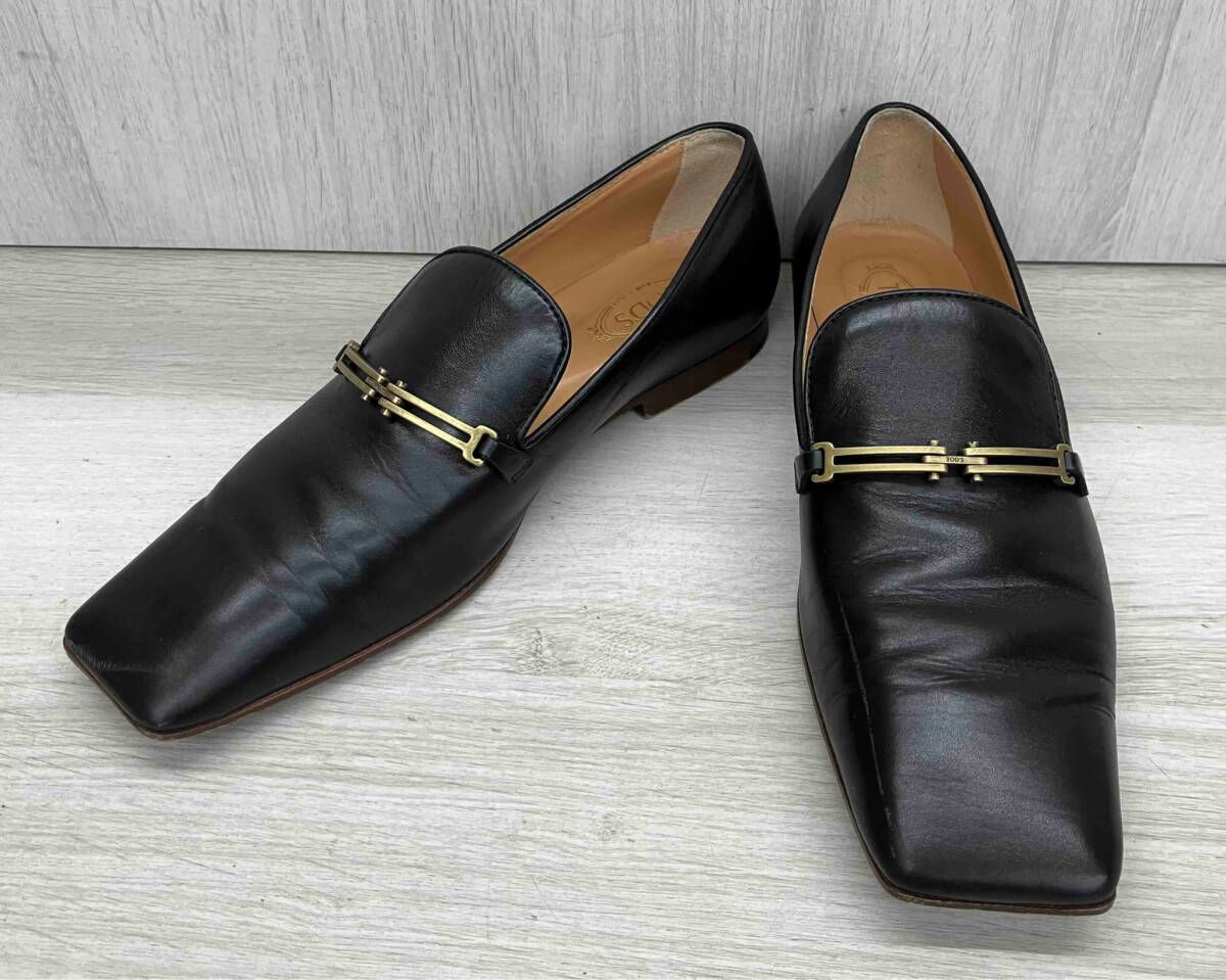 トッズ TOD'S スクエアトゥパンプス ブラック サイズ35