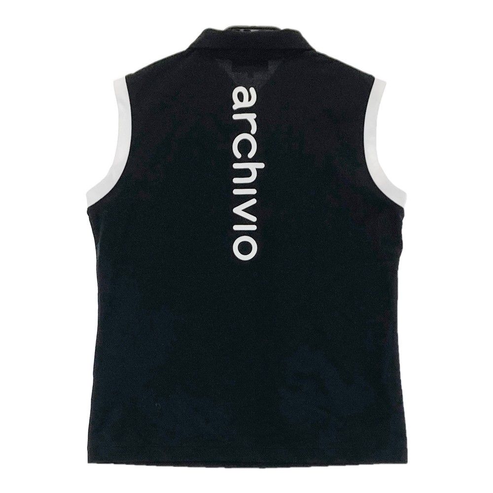 サイズ：40 ARCHIVIO アルチビオ ノースリーブポロシャツ ブラック系