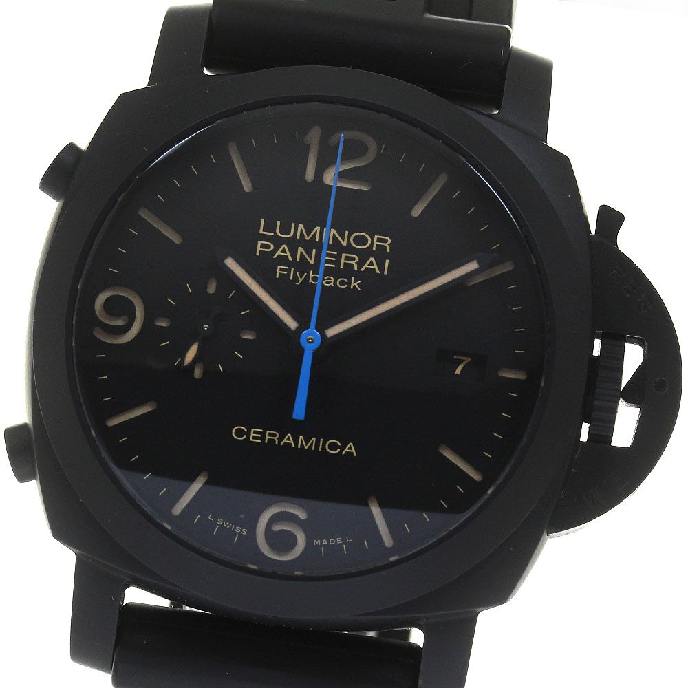 パネライ PANERAI PAM00580 ルミノール 1950 クロノ フライバック チェラミカ デイト 自動巻き メンズ美品_816475