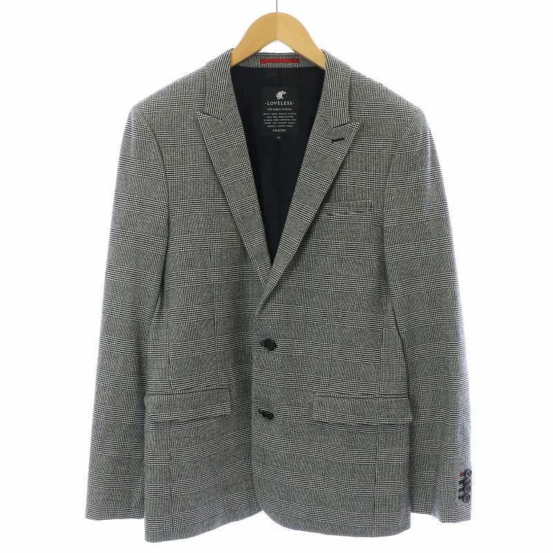 ラブレス LOVELESS テーラードジャケット グレンチェック 総裏地 シングル 2B サイドベンツ M グレー /KL