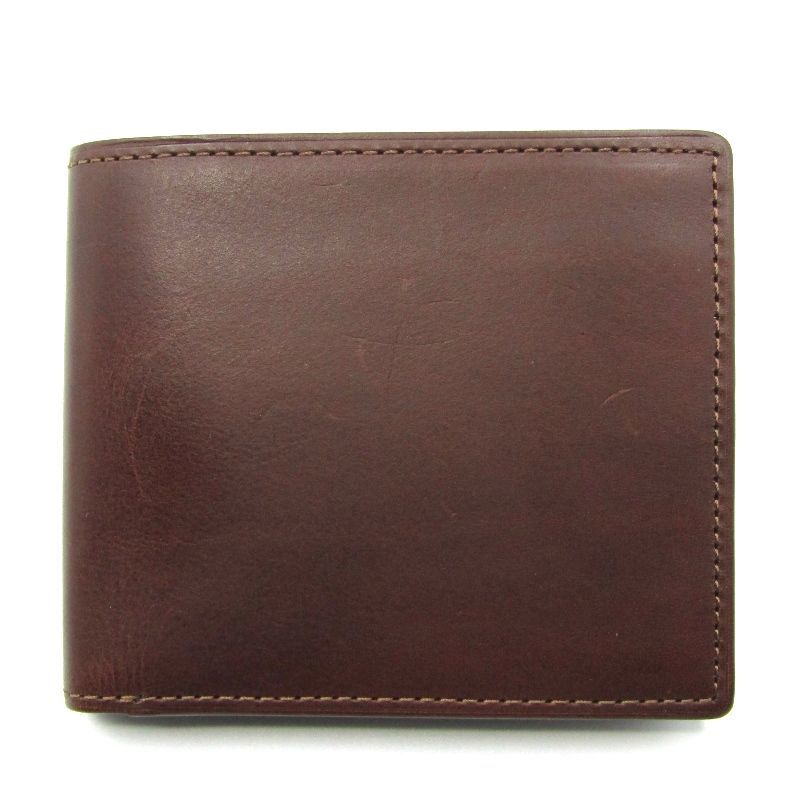 ★未使用品★　OHBA オオバセイホウ　★コードバン　二つ折り財布　小銭入れ付★ 大峽製鞄OHBA コードバン 二つ折り財布 グリーン 緑 ナチュラル