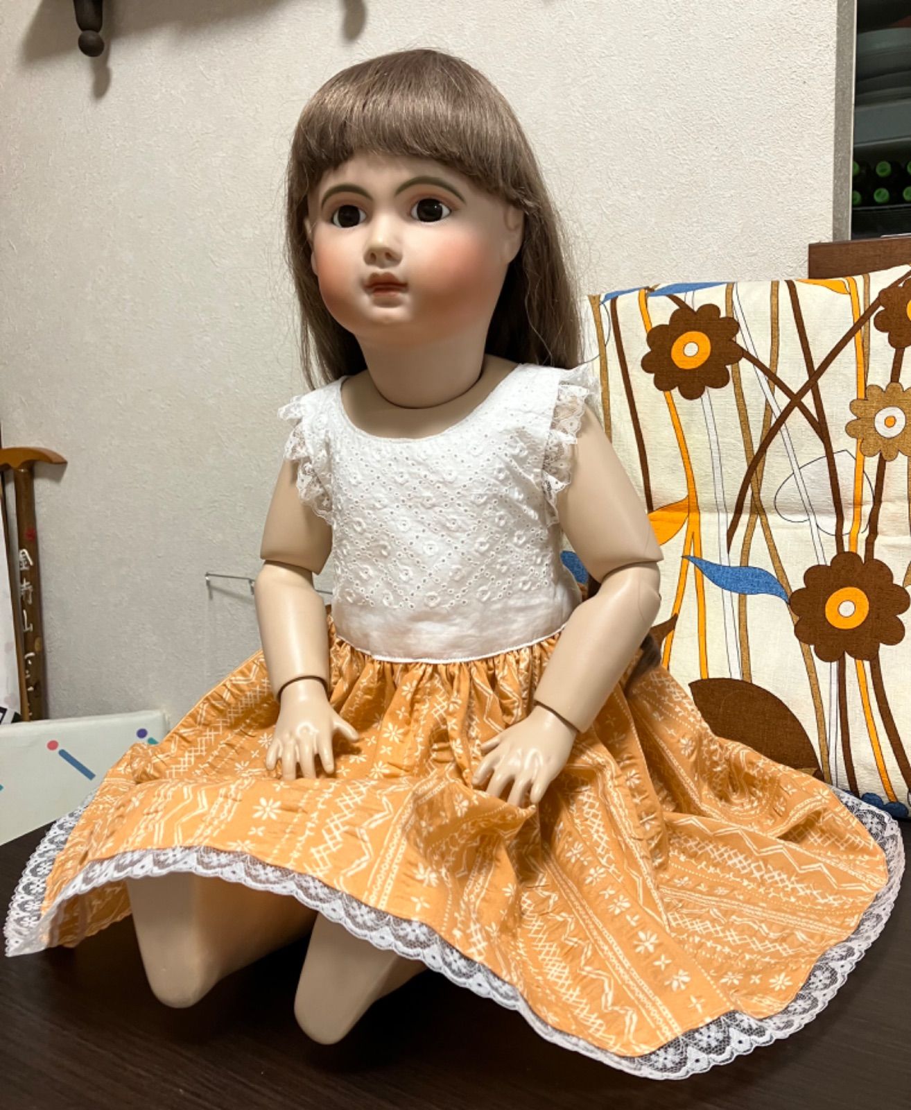 【s】アンティークビスクドール用のワンピース アンティーク/ビスクドール用 服 ワンピース - メルカリ