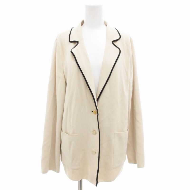 マッキントッシュ ロンドン MACKINTOSH LONDON ストレッチレーヨンニットジャケット ノーベント 金ボタン 44 ベージュ G7C10307 |GV