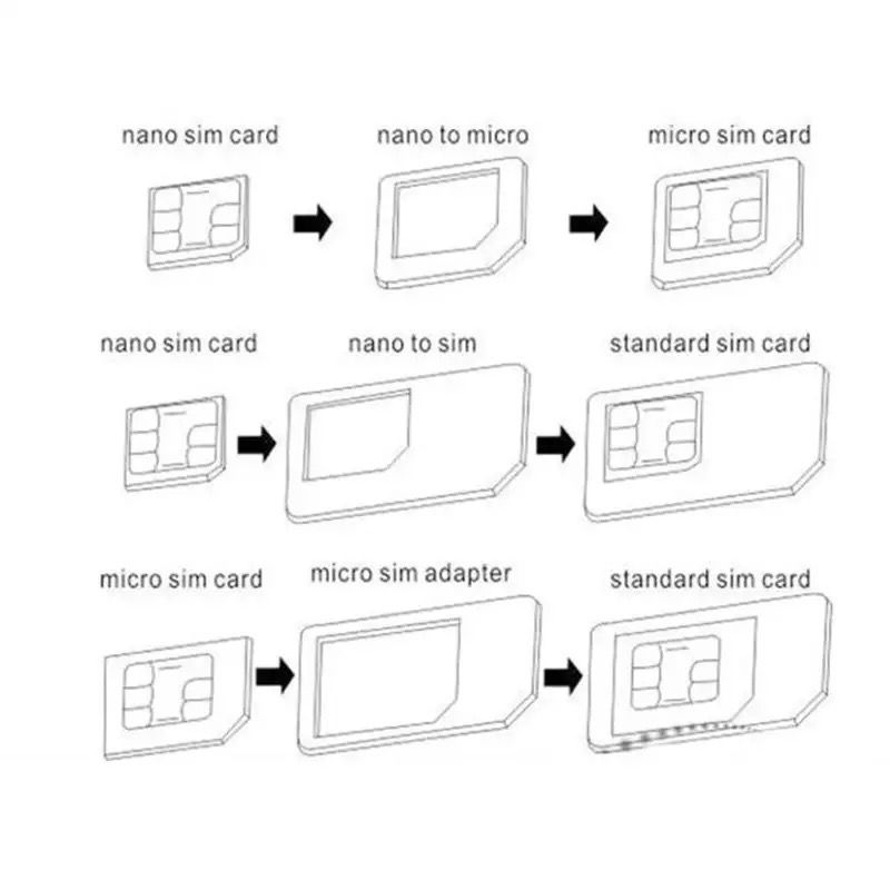 sim カード 変換 アダプタ 4 in 1 100個 白 業務用