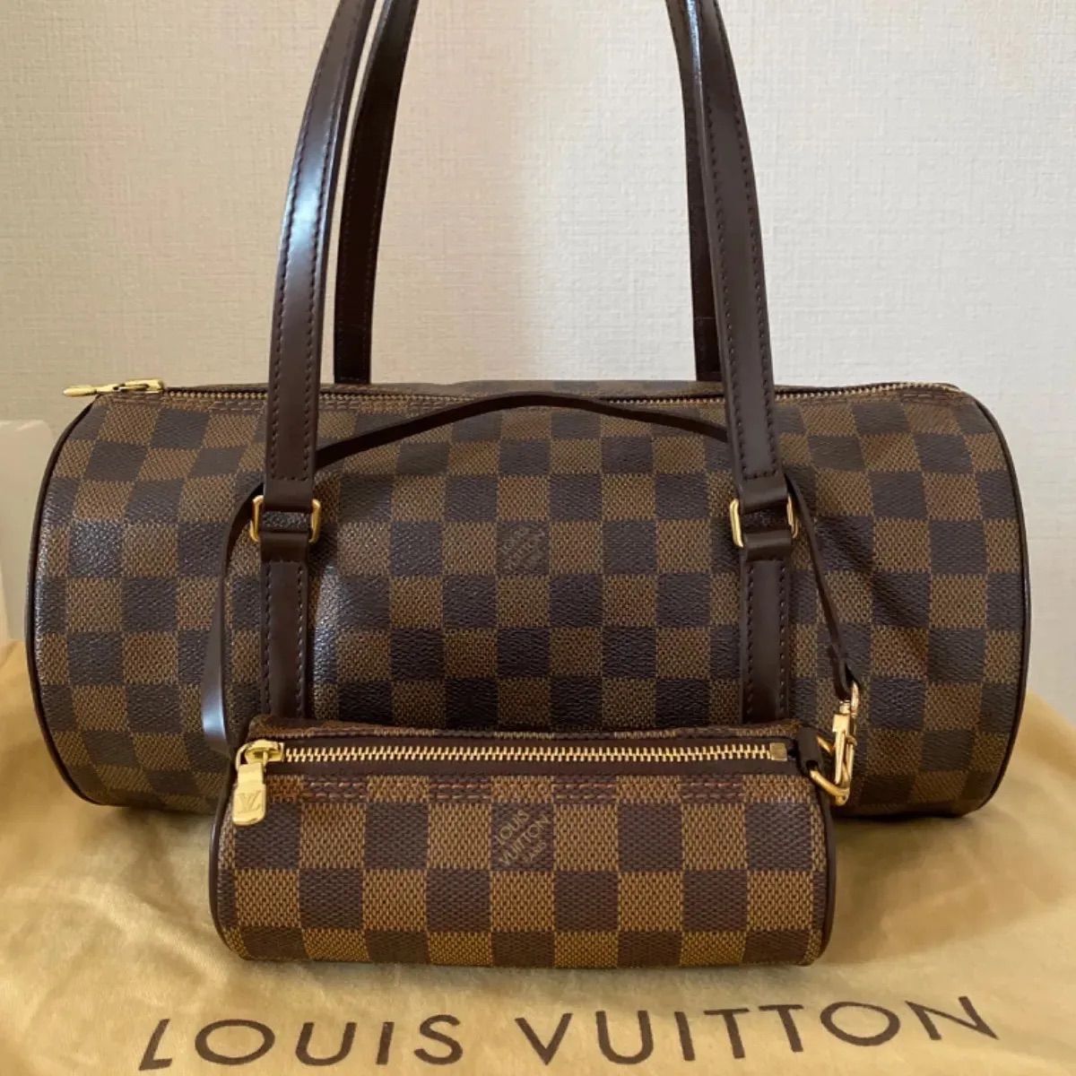 ルイヴィトン パピヨン30 ミニポーチ付き ハンドバッグ - メルカリ