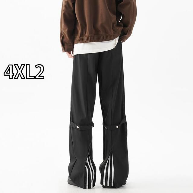 [4XL2]メンズ  服  シンプル ファッション オシャレ 大人 かっこいい 大きいサイズ ストリート 紳士服 秋 ストライプ ブレスト パンツ アメリカン ストレート レッグ ブーツ カット カジュアル
