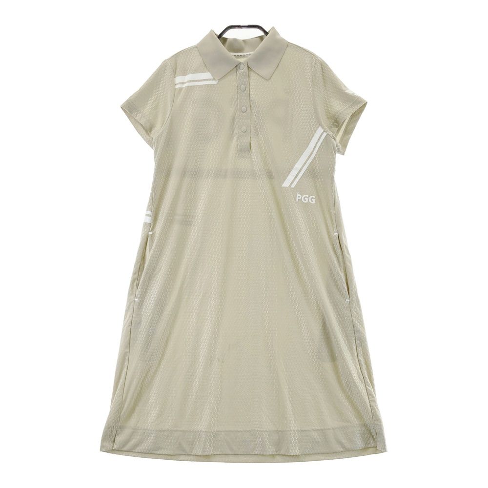 サイズ 0 PGG PEARLY GATES パーリーゲイツ 半袖ワンピース 総柄 ベージュ系 240101542002 ゴルフウェア レディース ストスト