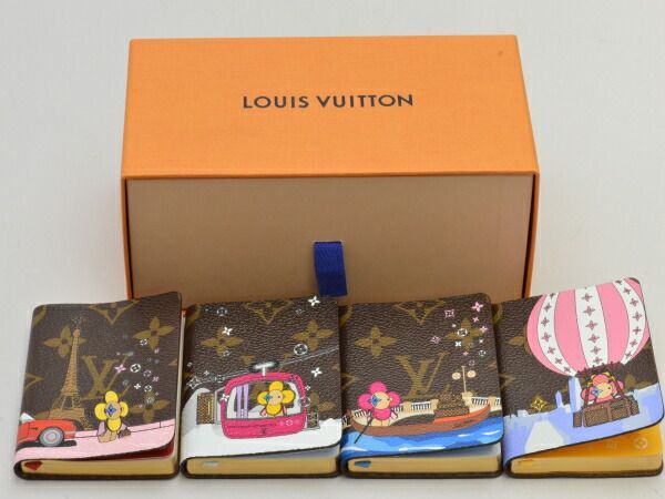 ルイヴィトン LOUIS VUITTON ノート ヴィヴィエンヌ 4冊セット PVC モノグラム ブラウン レディース su_p e_u F-YA897