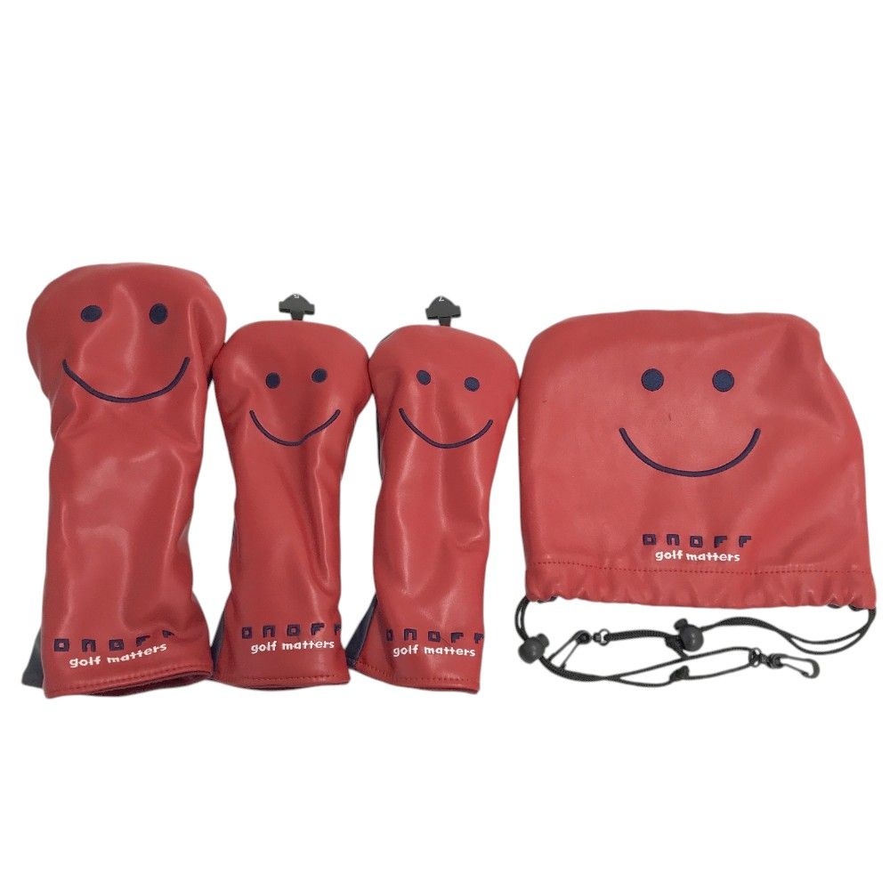 ONOFF オノフ  ヘッドカバー 4点セット  レッド系 DR FW×2 IR [240101429121] ゴルフウェア ストスト ONOFF オノフ ヘッドカバー 4点セット レッド系 DR FW×2 IR