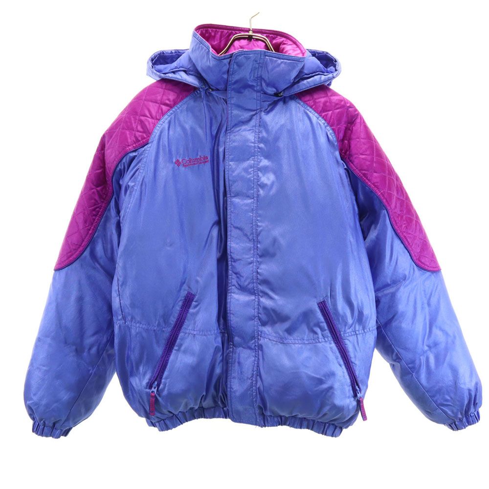 コロンビア 90s オールド ダウンジャケット 18/20 青紫 Columbia アウトドア ユースサイズ キッズ