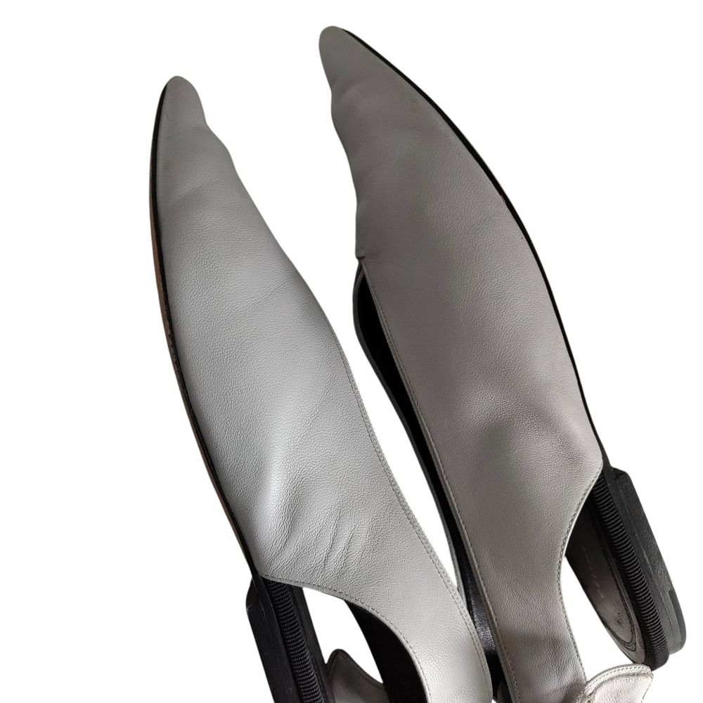 良品 CELINE セリーヌ フィービー期 レザー スリングバックリボン v  