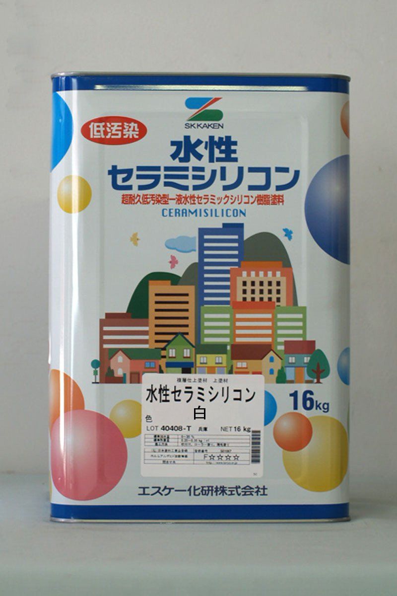 エスケー化研 水性セラミックシリコン樹脂塗料 水性セラミシリコン 16kg 白