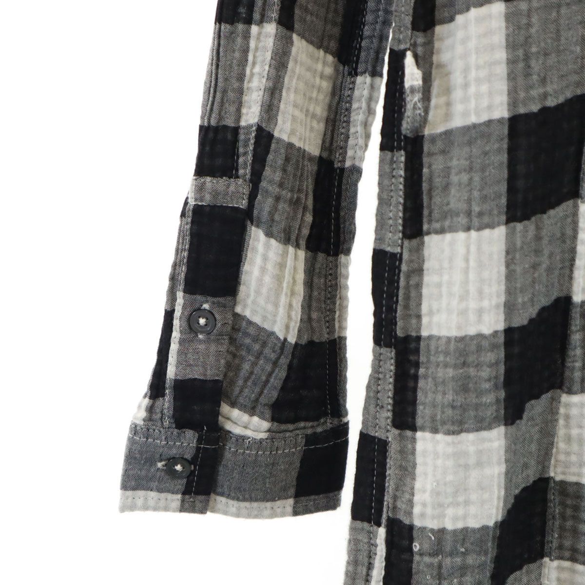 DIESEL ディーゼル チェック柄 長袖 シャツワンピース XS ブラック 