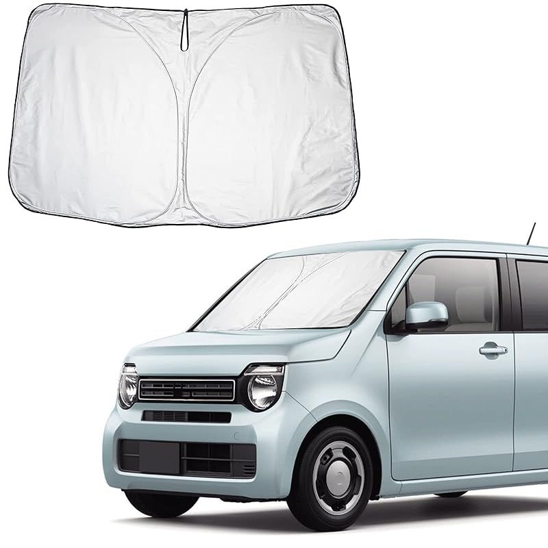 【CDEFG】2019新型 ホンダ N-WGN 2代目 サンシェード 車 JH3/4型 フロントサンシェード フロントガラス 日よけ 6層構造 遮光 断熱 UVカット 劣化防止 折りたたみ コンパクト 収納袋付き 目隠し 車中