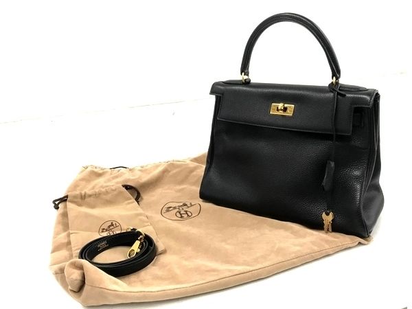 HERMES ケリー 027630CC バッグ 黒 内縫い 28センチ 中古 T7777348