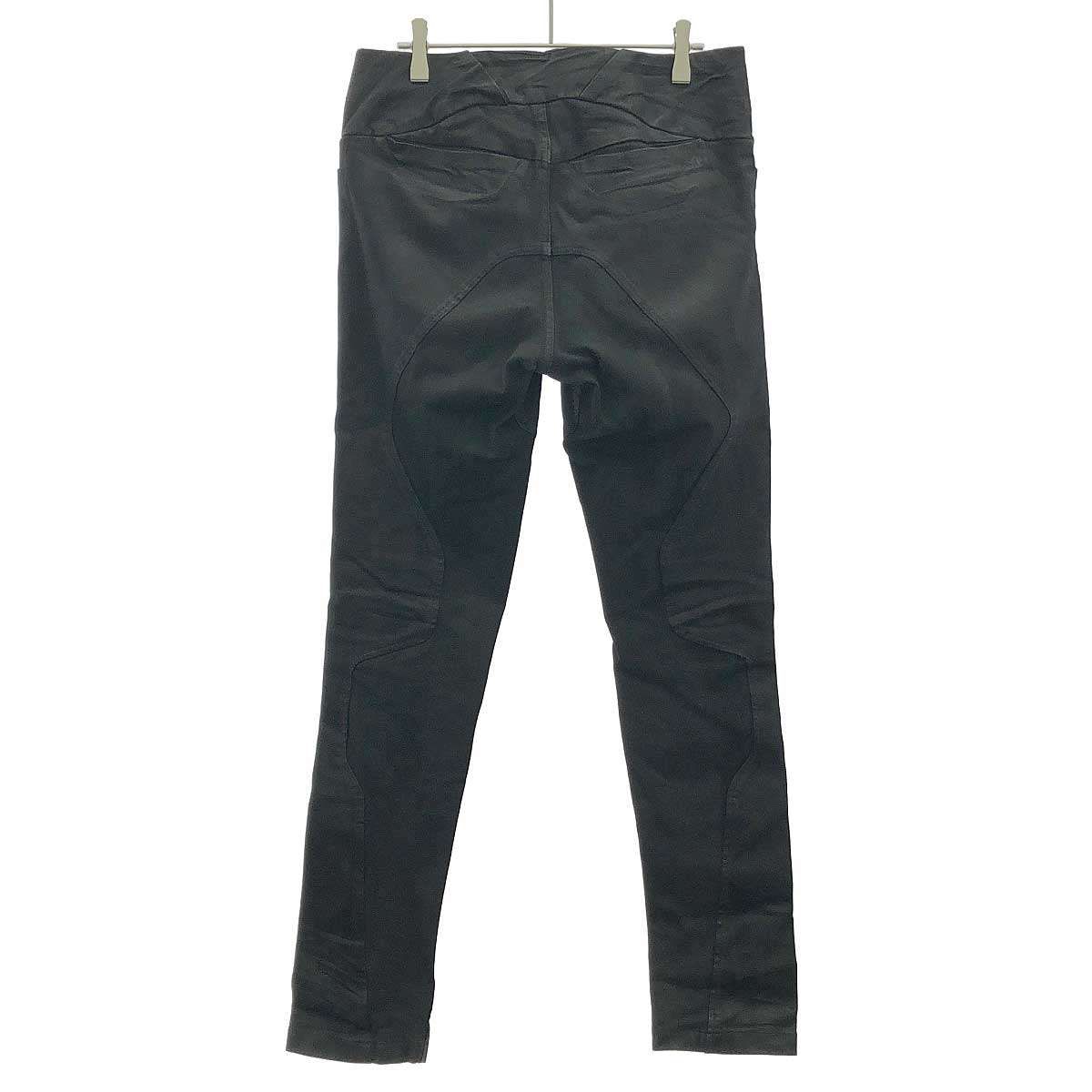 ユリウス JULIUS 23SS COATING DENIM CRUSH SKINNY PANTS 4 黒 819PAM6 