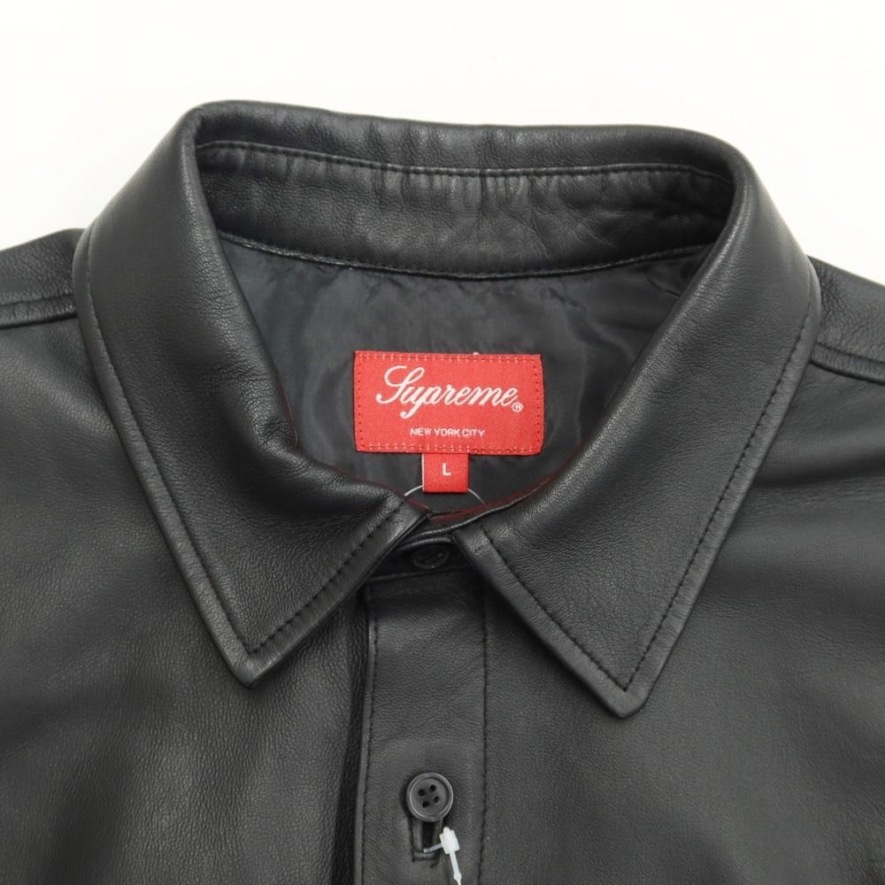 中古】シュプリーム Supreme 2021年秋冬 Leather Shirt ラムレザー