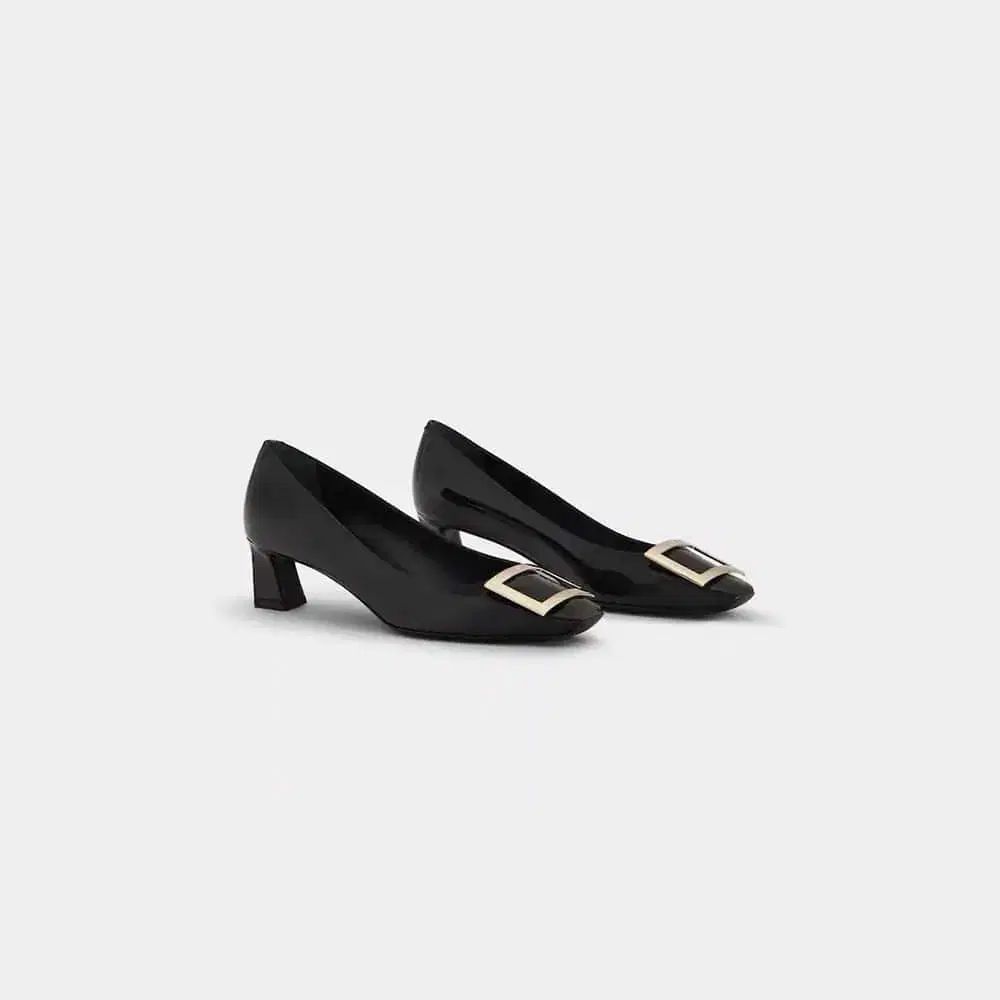 25FW Roger Vivier ロジェ ヴィヴィエ トランペット メタル バックル パンプス 黒