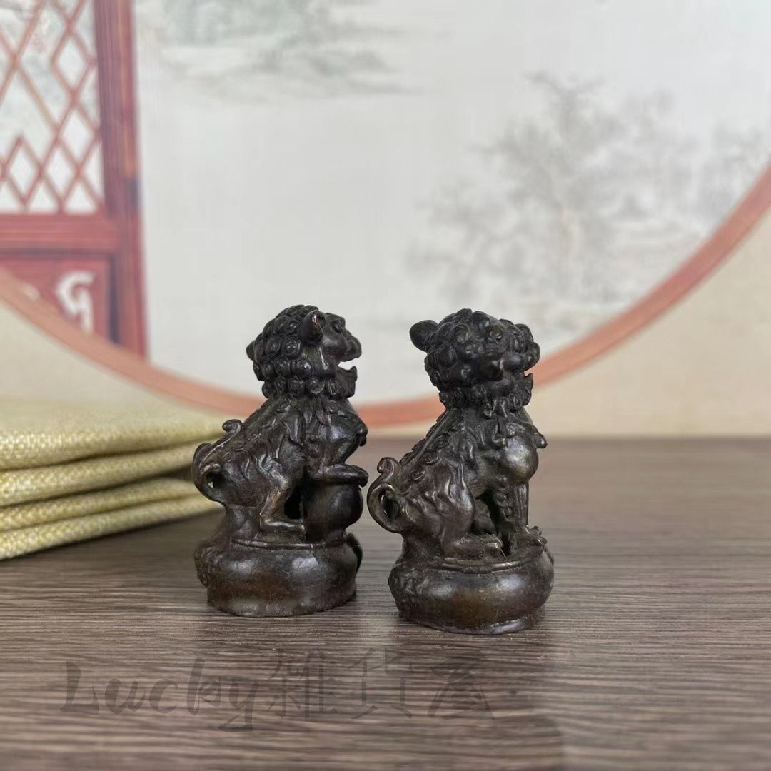 金属製 唐獅子 置物／風水・開運インテリア 開運 獅子 置物 風水 玄関 狛犬 風水グッズ 開運グッズ 魔除け
