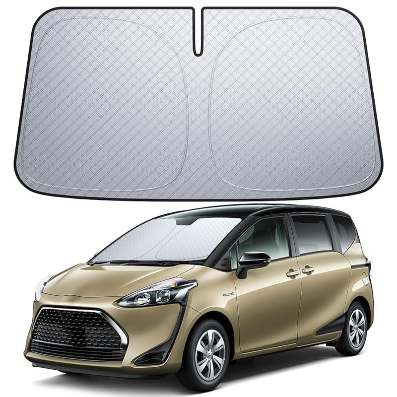 【6層断熱素材】 Lamicall トヨタ シエンタ 170系 フロントガラス サンシェード: 車サンシェード 日除け 車 クルマ フロントサンシェード， 車用 フロントガラス サンシェード 折り畳み式 カー
