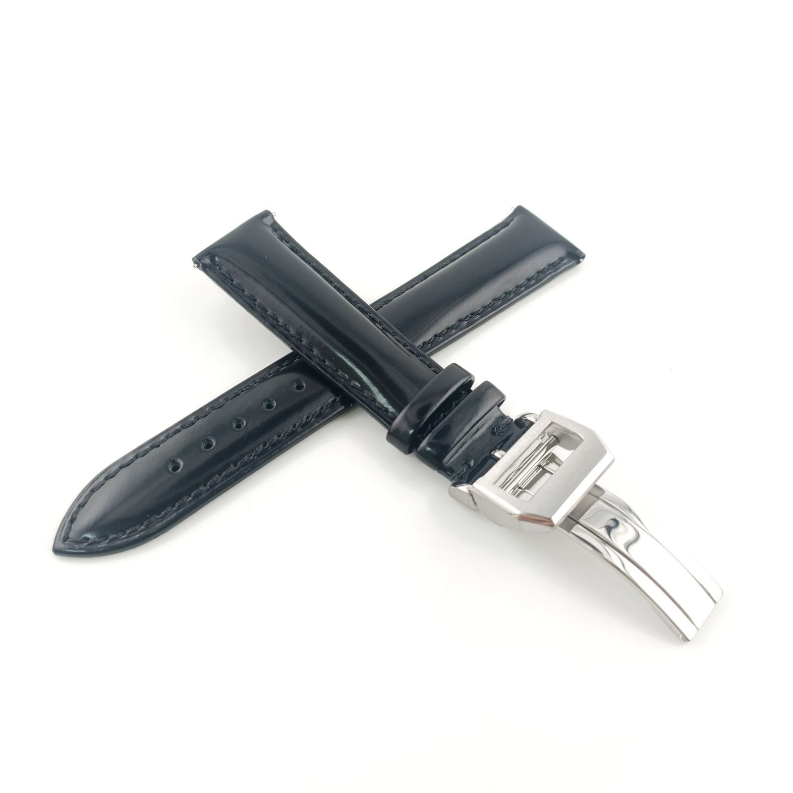 20mm 腕時計 レザー 革ベルト ブラック 黒 【対応】IWC ポルトギーゼ