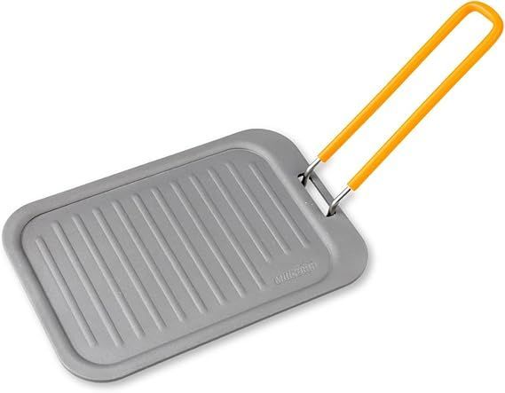 MiliCamp 極厚鉄板SOLO 焼きプレート グリルプレート ハンドル付き 収納袋付き