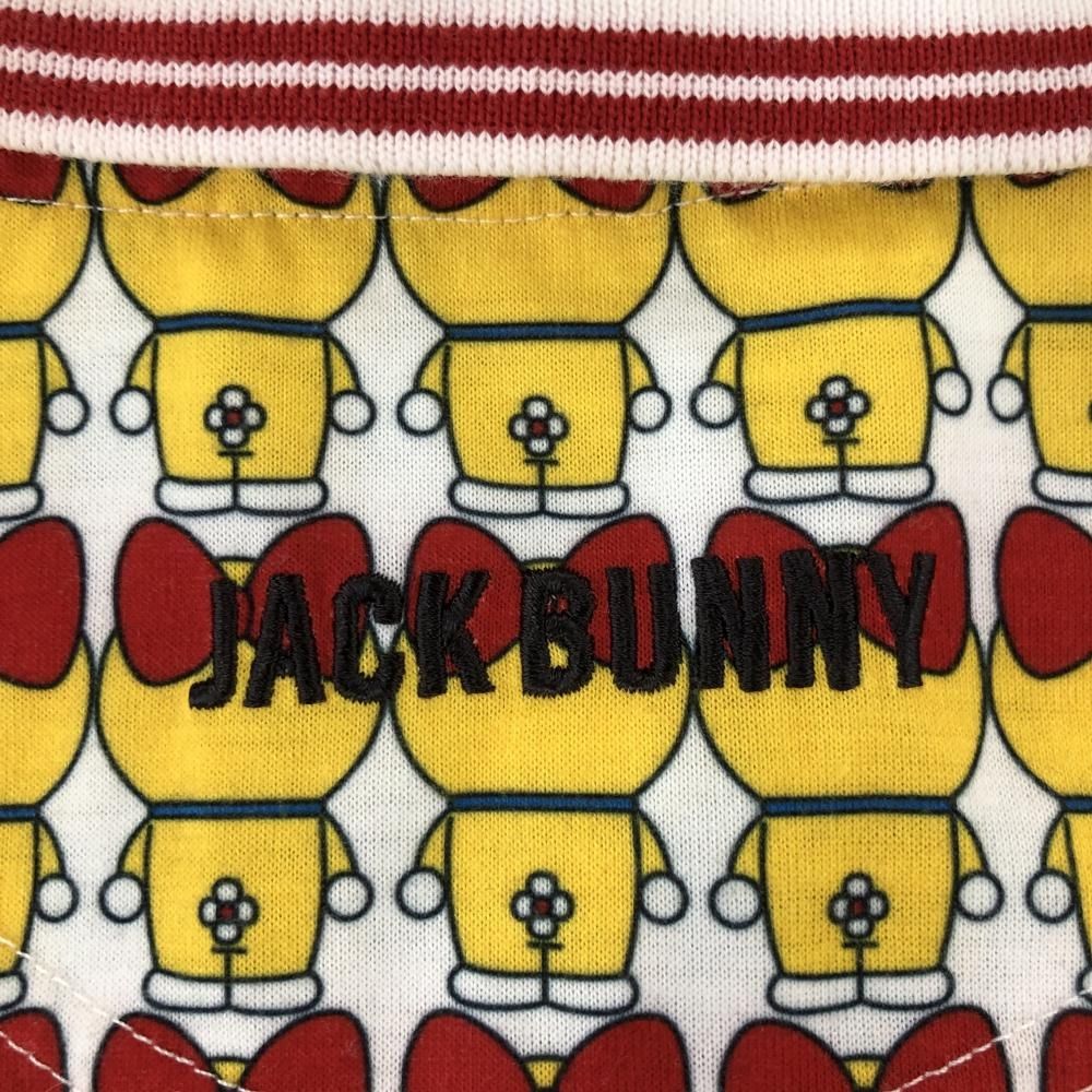 美品✨ジャックバニー ドラみちゃん　花　半袖ポロシャツ L 総柄　白　メンズ Jack Bunny!! ジャックバニー×ドラえもん 半袖ポロシャツ 黒×白