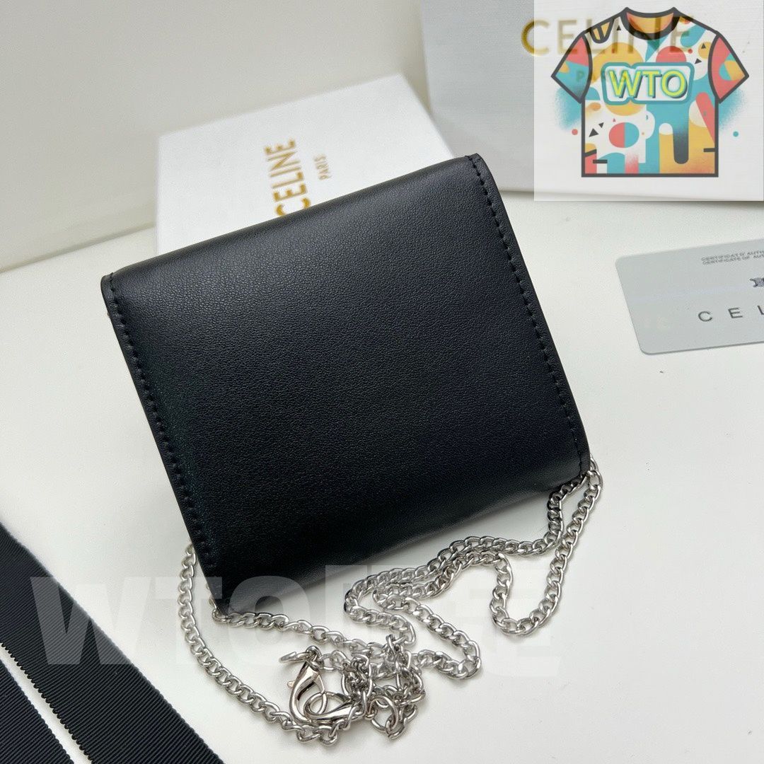 本日WTO】Celine トリオンフ チェーンウォレット 10783 高級本革