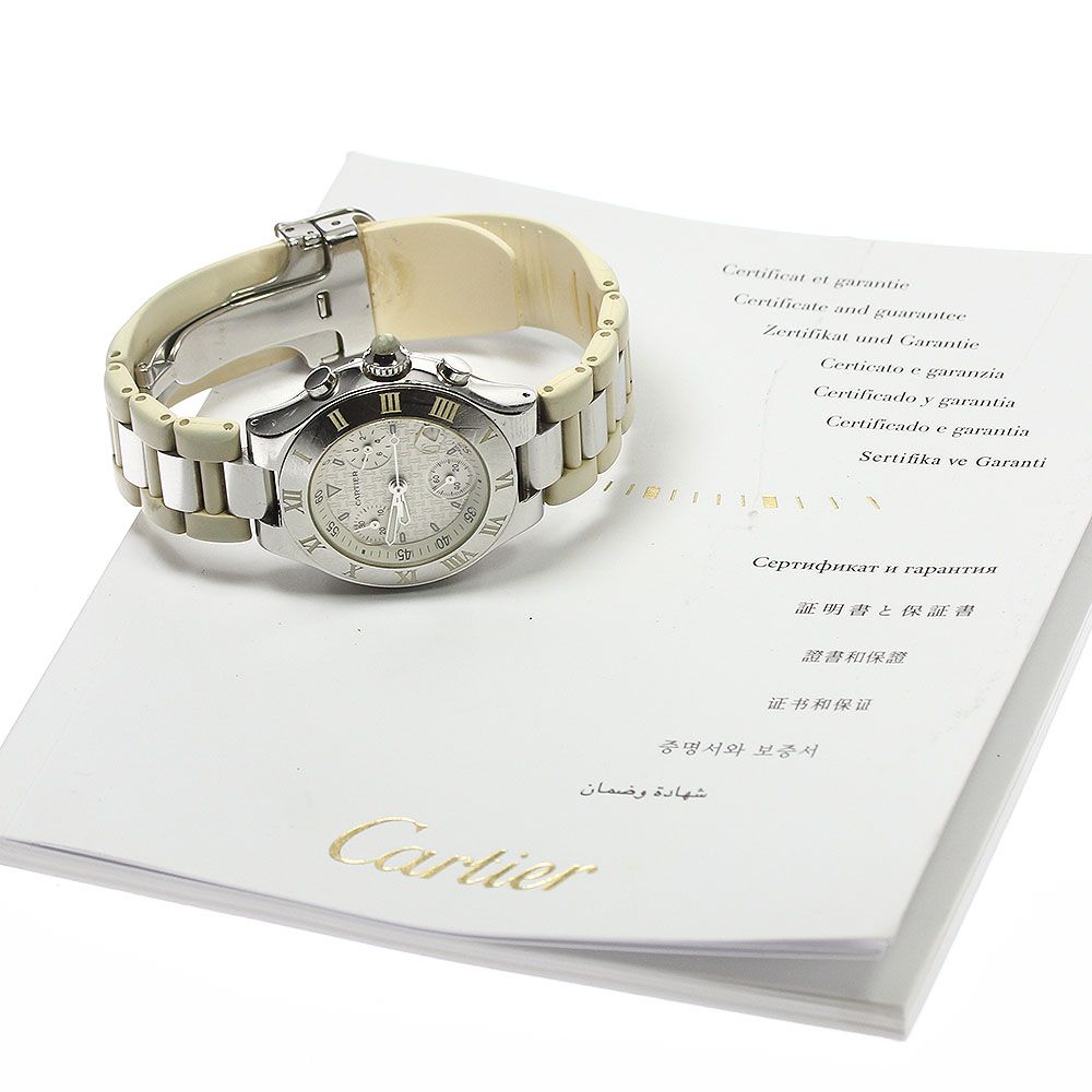 カルティエ CARTIER W10197U2 クロノスカフ デイト クォーツ