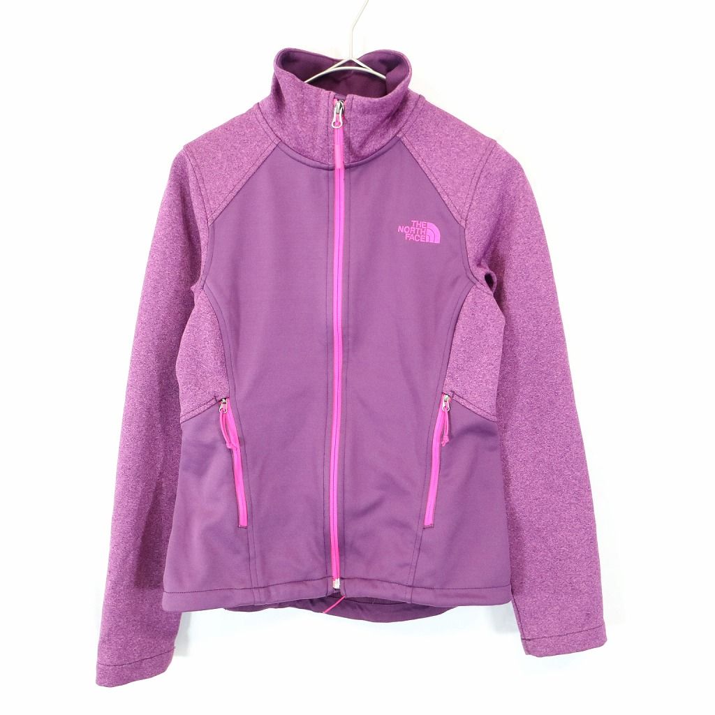THE NORTH FACE ノースフェイス ソフトシェルジャケット 防寒 防風 アウトドア キャンプ 総柄 パープル (メンズ M) N7008