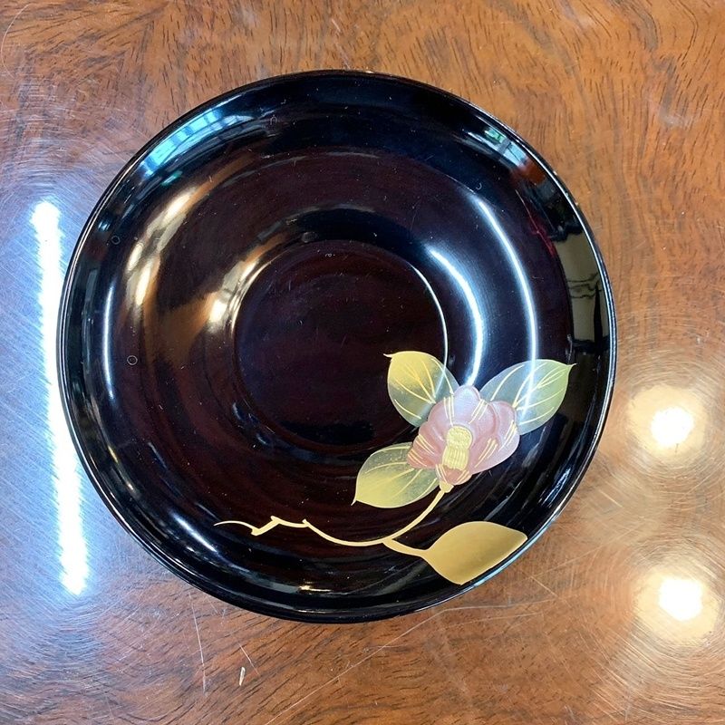 輪島塗五島屋謹製 金蒔絵花の図茶托五客 輪島塗五島屋謹製 金蒔絵花の図茶托五客 輪島塗五島屋謹製
