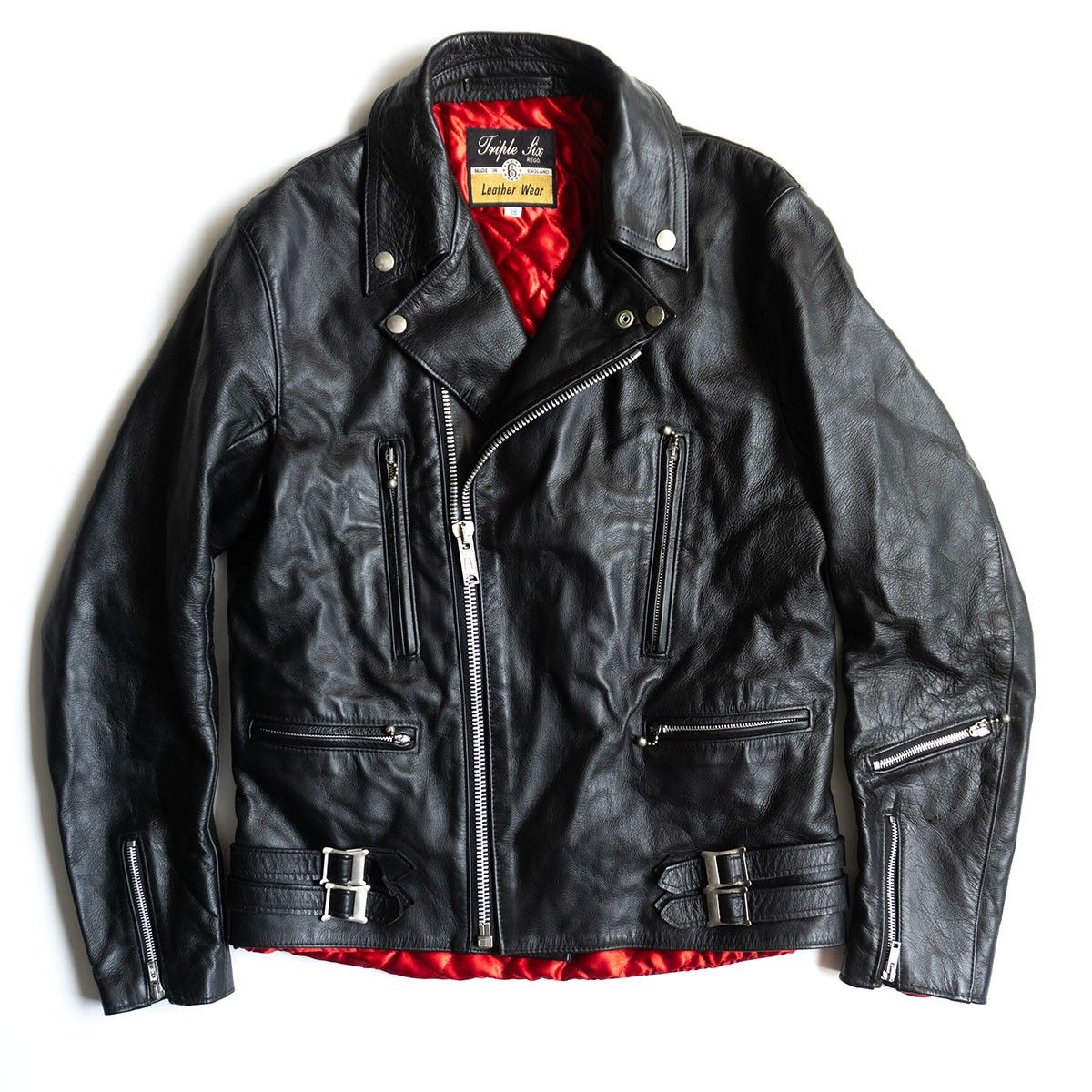 666 ダブルライダースジャケット 36 ブラック 666ダブルライダース