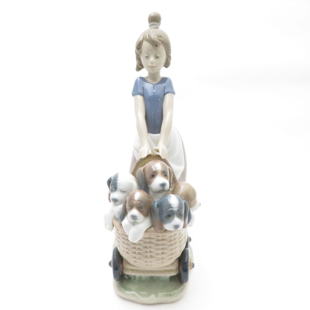 LLADRO リヤドロ 5364 子犬達のお散歩 フィギュリン 仔犬 少女 置物 陶器人形 オブジェ SU8984B4 - メルカリ