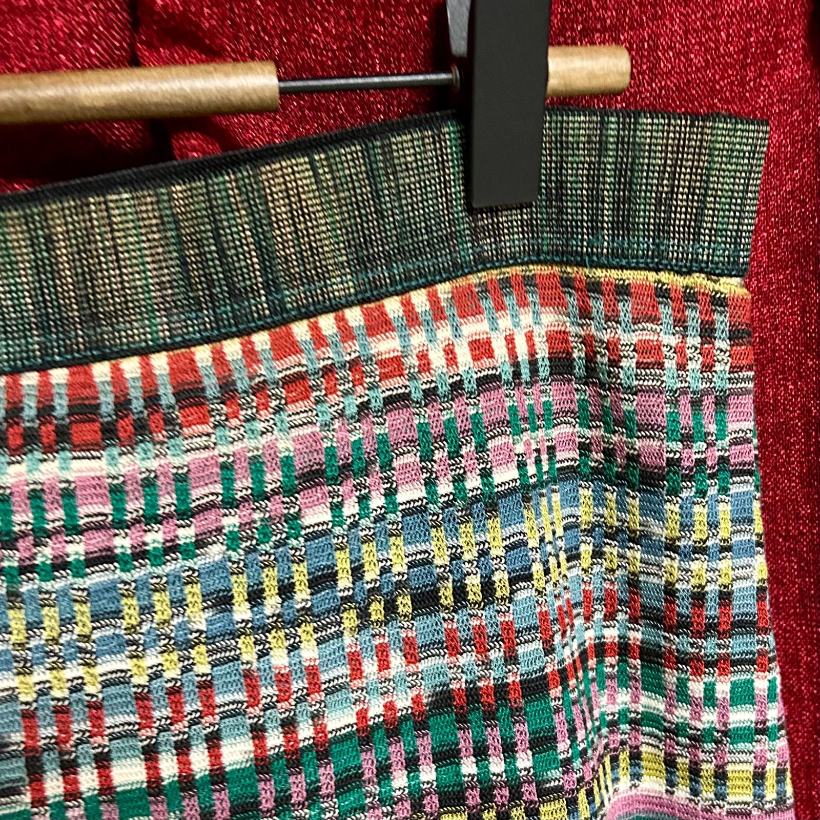 MISSONI ミッソーニ マルチカラー ニットスカート 総柄 イタリア製 MISSONI ニットスカート マルチカラー イタリア製