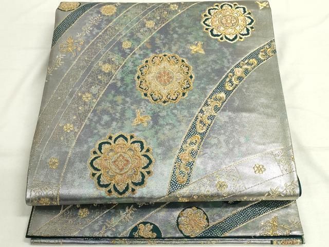【hirotan W12】◆すべて正絹長襦袢着可～美品19点＋２点まとめ売り◆ 平和屋着物▽六通柄袋帯 正倉院青海文 金糸 引箔 正絹 逸品